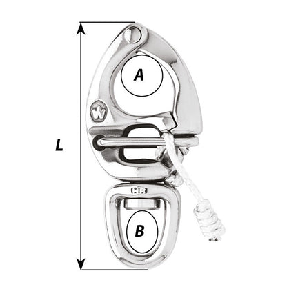 Wichard HR Quick Release Snap Shackle With Swivel Eye 150mm Length 52932 2678W