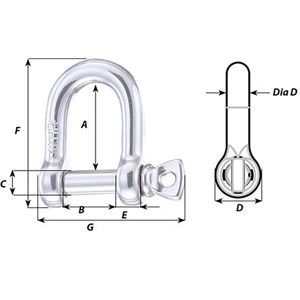 Wichard HR D Shackle  16mm Diameter  58 11208W
