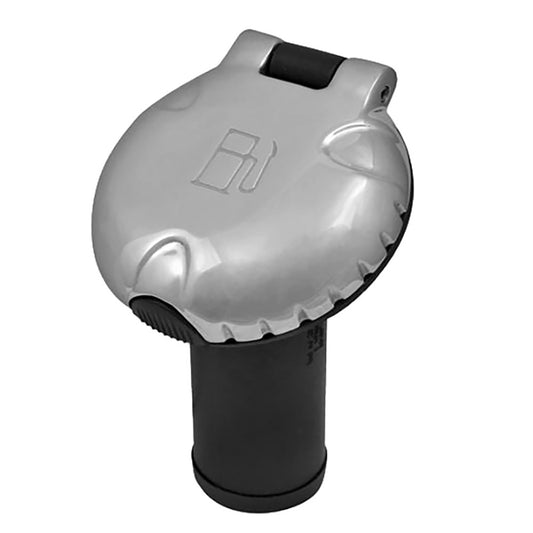 Attwood Deck Fill fCarbon Canister System  Angled Body  Scalloped Chrome Cap 99DFCCAZ1S
