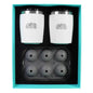 Toadfish NonTipping 10oz White Rocks Tumblers wIce Ball Tray  2 Tumblers 1119