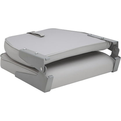 Attwood SwivlEze Low Back Padded Flip Seat  Grey 98395GY