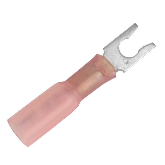 Pacer 2218 AWG Heat Shrink Spade Terminal  8 Stud Size  25 Pack TE188SLF25