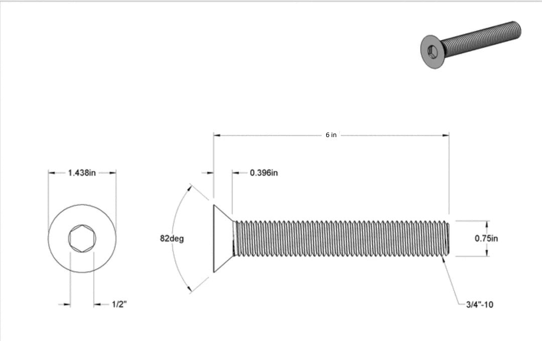 SEA-HDM-BOLT 3/4-6