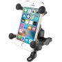 RAM Mount 9mm Angled Base Motorcycle Mount w/Short Double Socket Arm & Universal X-Grip® Cell/iPhone Cradle