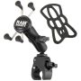 RAM Mount Small Tough-Claw™ Base w/Double Socket Arm & Universal X-Grip® Cell/iPhone Cradle