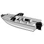 Carver Performance Poly-Guard Wide Series Styled-to-Fit Boat Cover f/16.5' Aluminum V-Hull Boats w/Walk-Thru Windshield - Grey