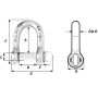 Wichard Self-Locking D Shackle - Diameter 8mm - 5/16