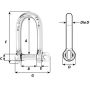 Wichard Self-Locking Long D Shackle - Diameter 6mm - 1/4