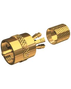 Shakespeare PL-259-CP-G - Solderless PL-259 Connector for RG-8X or RG-58/AU Coax - Gold Plated