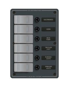 Blue Sea 8053 Slate Grey - 6 Position - Vertical