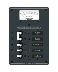 Blue Sea 8043 AC Main +3 Positions Toggle Circuit Breaker Panel - White Switches