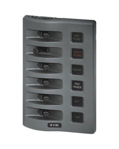Blue Sea 4306 WeatherDeck Water Resistant Fuse Panel - 6 Position - Grey