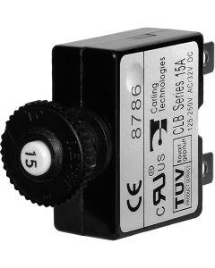 Blue Sea 7056 15A Push Button Thermal with Quick Connect Terminals