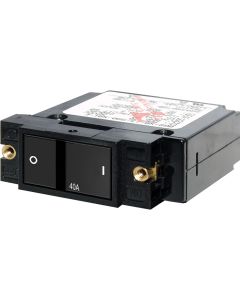 Blue Sea 7407 Single Pole Small Case 2" Flat Rocker Circuit Breaker  -  40 Amp