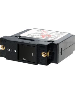 Blue Sea 7425 Single Pole Small Case 2" Slot Reset Rocker Circuit Breaker  -  5 Amp