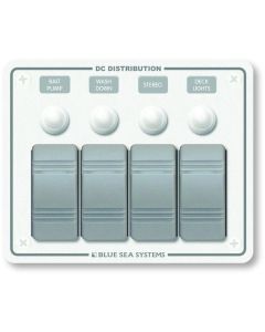 Blue Sea 8272 Water Resistant Panel - 4 Position - White - Horizontal Mount