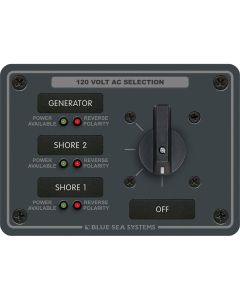 Blue Sea 8366 AC Rotary Switch Panel 30 Ampere 3 Positions + OFF, 2 Pole