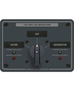 Blue Sea 8367 AC Rotary Switch Panel 30 Ampere 2 Positions + OFF, 2 Pole