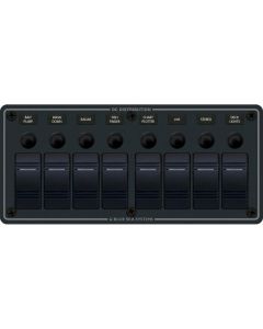 Blue Sea 8371 Water Resistant Panel - 8 Position - Black - Horizontal Mount