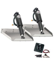 Lenco 12" x 12" Edgemount Trim Tab Kit w/Standard Tactile Switch Kit 12V