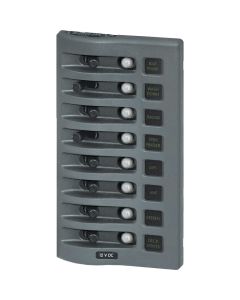 Blue Sea 4378 WeatherDeck Water Resistant Circuit Breaker Panel - 8 Position - Grey