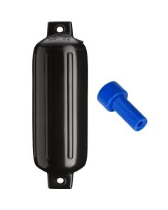 Polyform G-4 Twin Eye Fender 6.5" x 22" - Black w/Air Adapter