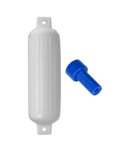 Polyform G-4 Twin Eye Fender 6.5" x 22" - White w/Air Adapter