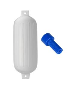 Polyform G-6 Twin Eye Fender 11" x 30" - White w/Air Adapter