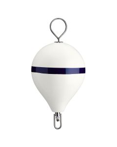Polyform Mooring Buoy w/SS 17" Diameter - White Blue Stripe