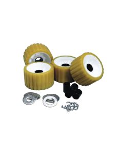 C.E. Smith Ribbed Roller Replacement Kit - 4 Pack - Gold