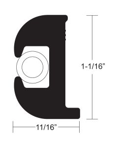 TACO Flex Vinyl Rub Rail Kit - Black w/White Insert - 50' - 1-1/16" x 11/16"
