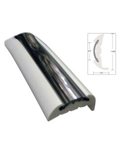 TACO Semi-Rigid Rub Rail Kit - White w/Flex Chrome Insert - 70'