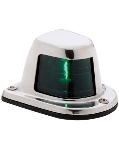 Attwood 1-Mile Deck Mount, Green Sidelight - 12V - Stainless Steel Housing