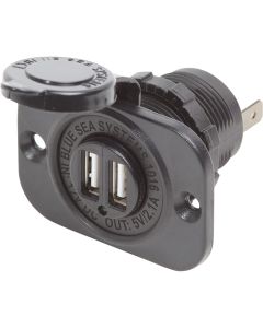 Blue Sea Dual USB Charger Socket - 2 USB Ports w/Watertight Cap