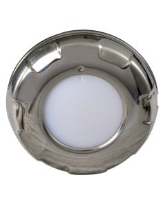 Lumitec Aurora - LED Dome Light - Polished SS Finish - 2-Color White/Blue Dimming