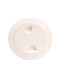 Beckson 4" Smooth Center Screw-Out Deck Plate - Beige