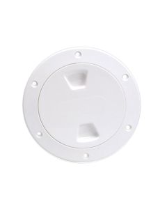 Beckson 4" Smooth Center Screw-Out Deck Plate - White