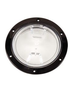 Beckson 4" Clear Center Screw Out Deck Plate - Black