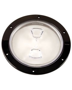 Beckson  6" Clear Center Screw-Out Deck Plate - Black