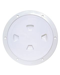 Beckson 8" Smooth Center Screw-Out Deck Plate - White