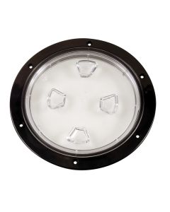 Beckson 8" Clear Center Screw-Out Deck Plate - Black