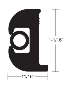 TACO Flex Vinyl Rub Rail Kit - Black w/Black Insert - 70' - 1-1/16" x 11/16"