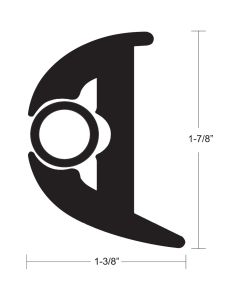 TACO Flex Vinyl Rub Rail Kit - Black w/Black Insert - 50' - 1-7/8" X 1-3/8"