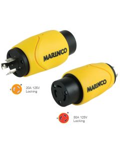 Marinco Straight Adapter 20Amp Locking Male to 30Amp Locking Female Connector