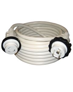 Marinco 30A 125V Molded Standard Cordset - White - 50'