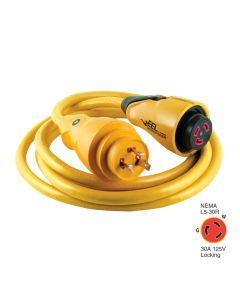 Marinco CS30-12 EEL 30A 125V Shore Power Cordset - 12' - Yellow