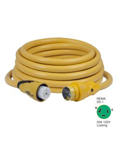 Marinco CS503-50 EEL 50A 125V Shore Power Cordset - 50' - Yellow