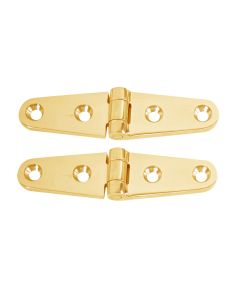 Whitecap Strap Hinge - Polished Brass - 4" x 1" - Pair