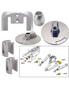 Tecnoseal Anode Kit w/Hardware - Mercury Bravo 3 2004-Present - Zinc