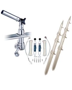 Rupp Z-30 Top Gun Outrigger Kit w/15' Telescoping Poles & Complete Single Line Rigging Kit w/Klickers Release Clips